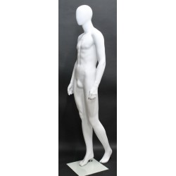 6 ft 3 in Male Mannequin Egg head Matte white -SFM43E-WT