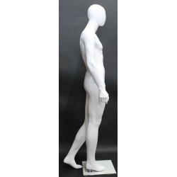 6 ft 3 in Male Mannequin Egg head Matte white -SFM43E-WT