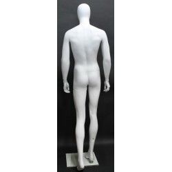 6 ft 3 in Male Mannequin Egg head Matte white -SFM43E-WT