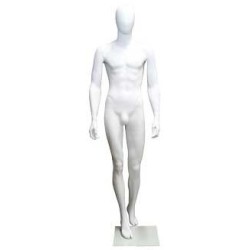 6 ft 3 in Male Mannequin Egg head Matte white -SFM43E-WT