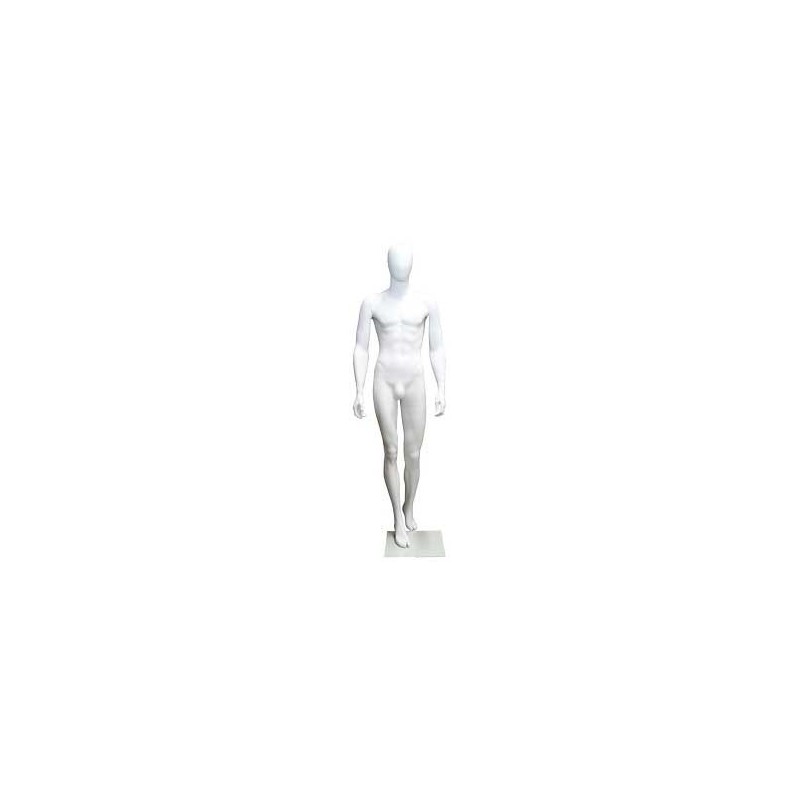 6 ft 3 in Male Mannequin Egg head Matte white -SFM43E-WT