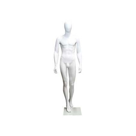 6 ft 3 in Male Mannequin Egg head Matte white -SFM43E-WT