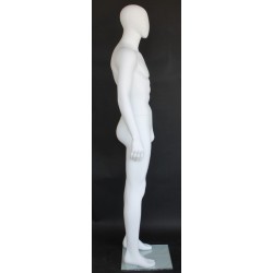 6 ft 2 in Male Mannequin Size 38 Egg head Matte white -SFM63E-WT