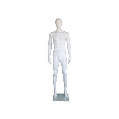 6 ft 2 in Male Mannequin Size 38 Egg head Matte white -SFM63E-WT