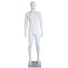 6 ft 2 in Male Mannequin Size 38 Egg head Matte white -SFM63E-WT