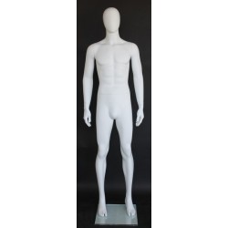 6 ft 2 in Male Mannequin Size 38 Egg head Matte white -SFM63E-WT