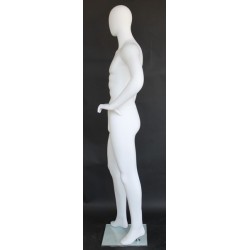 6 ft 2 in Male Mannequin Egg head Matte white -SFM64E-WT