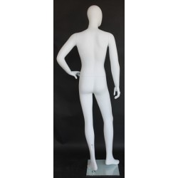 6 ft 2 in Male Mannequin Egg head Matte white -SFM64E-WT