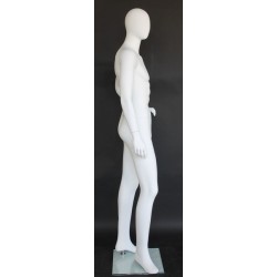 6 ft 2 in Male Mannequin Egg head Matte white -SFM64E-WT