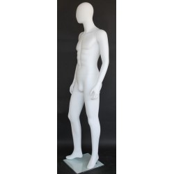 6 ft 2 in Male Mannequin Egg head Matte white -SFM65E-WT