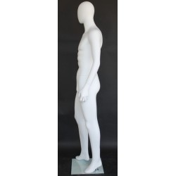 6 ft 2 in Male Mannequin Egg head Matte white -SFM65E-WT