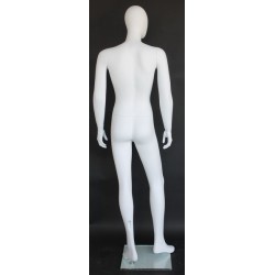 6 ft 2 in Male Mannequin Egg head Matte white -SFM65E-WT