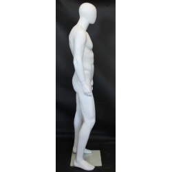 6 ft 2 in Muscular Male Mannequin Egg head Matte white -SFM66E-WT