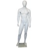 6 ft 2 in Muscular Male Mannequin Egg head Matte white -SFM66E-WT