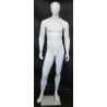 6 ft 2 in Muscular Male Mannequin Egg head Matte white -SFM66E-WT