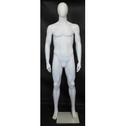 6 ft 2 in Male Mannequin Large size Egg head Matte white -SFM68E-WT