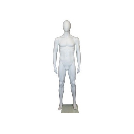 6 ft 2 in Male Mannequin Large size Egg head Matte white -SFM68E-WT