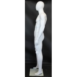 6 ft 2 in Male Mannequin Large size Egg head Matte white -SFM68E-WT