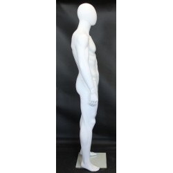 6 ft 2 in Male Mannequin Large size Egg head Matte white -SFM68E-WT