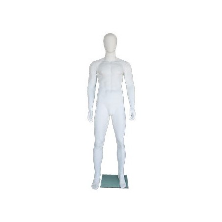 6 ft 3 in Male Mannequin Large size Egg head Matte white -SFM69E-WT