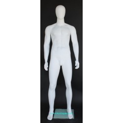 6 ft 3 in Male Mannequin Large size Egg head Matte white -SFM69E-WT