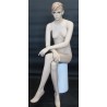 Female Sitting Mannequin Molded hair with face make up -SFW9-FT