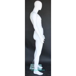 6 ft 3 in Male Mannequin Large size Egg head Matte white -SFM69E-WT