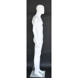 5 ft 10 in Male Mannequin Small Size Egg head Matte white -SFM72E-WT