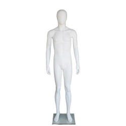 5 ft 10 in Male Mannequin Small Size Egg head Matte white -SFM72E-WT