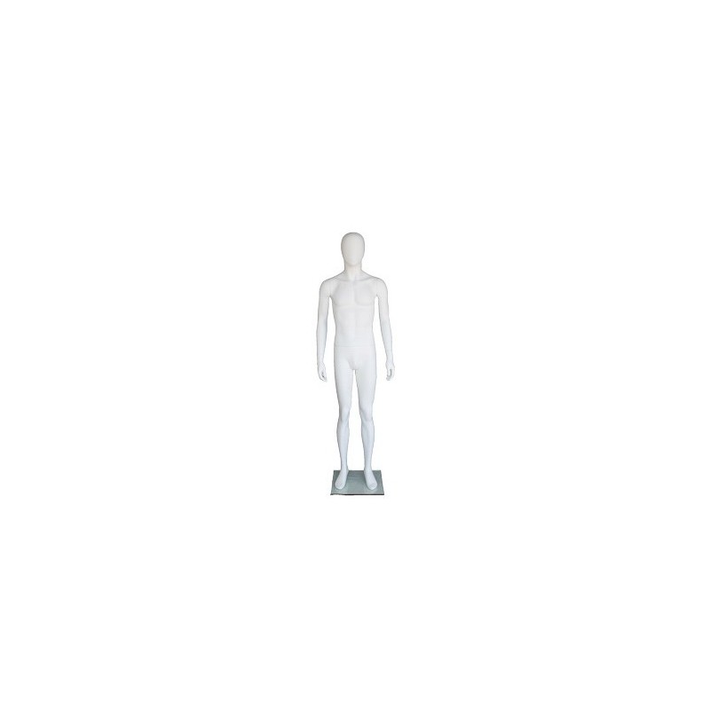 5 ft 10 in Male Mannequin Small Size Egg head Matte white -SFM72E-WT