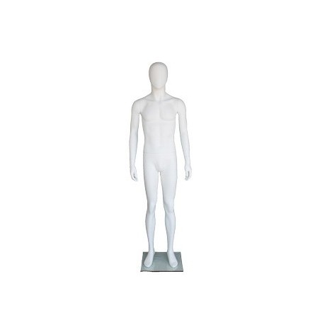 5 ft 10 in Male Mannequin Small Size Egg head Matte white -SFM72E-WT