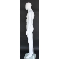 5 ft 10 in Male Mannequin Small Size Egg head Matte white -SFM72E-WT