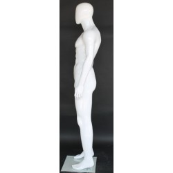 6 ft 1 in Glossy White Male Mannequin Egg head -SFM83E-GW