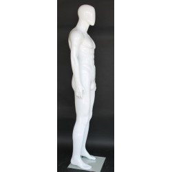 6 ft 1 in Glossy White Male Mannequin Egg head -SFM83E-GW