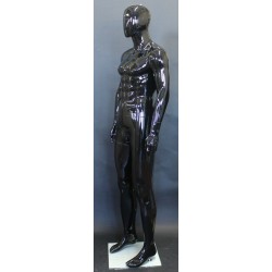 6 ft 1 in Glossy Black Male Mannequin Egg head -SFM85E-HB