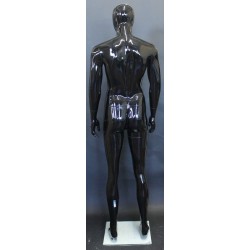 6 ft 1 in Glossy Black Male Mannequin Egg head -SFM85E-HB