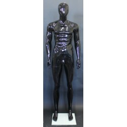 6 ft 1 in Glossy Black Male Mannequin Egg head -SFM85E-HB