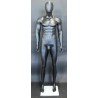 6 ft 1 in Matte Black Male Mannequin Egg head-SFM29E-WT