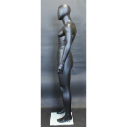 6 ft 1 in Matte Black Male Mannequin Egg head-SFM29E-WT