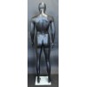 6 ft 1 in Matte Black Male Mannequin Egg head-SFM29E-WT