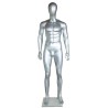 6 ft 1 in Matte Silver Male Mannequin Egg head -SFM29E-WT