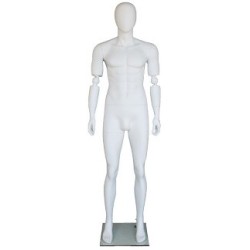 6 ft 1 in Male Mannequin with bendable arms white-SFM25E-WT