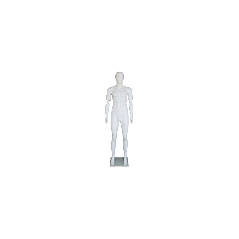 6 ft 1 in Male Mannequin with bendable arms white-SFM25E-WT