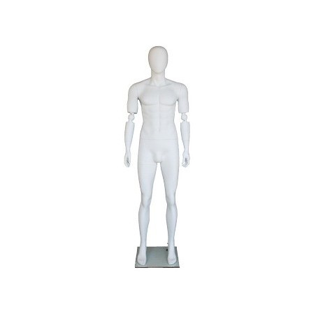 6 ft 1 in Male Mannequin with bendable arms white-SFM25E-WT