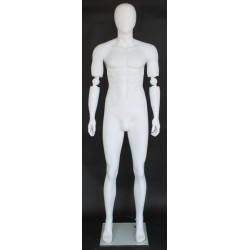 6 ft 1 in Male Mannequin with bendable arms white-SFM25E-WT