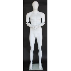 6 ft 1 in Male Mannequin with bendable arms white-SFM25E-WT