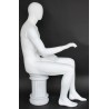 4 ft 7 in Sitting Male Mannequin Egg head Matte white -SFM50E-WT