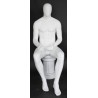 4 ft 7 in Sitting Male Mannequin Egg head Matte white -SFM50E-WT