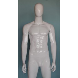 6 ft 3 in Male Mannequin Egg head Glossy white -SFM51E-GW