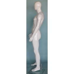 6 ft 3 in Male Mannequin Egg head Glossy white -SFM51E-GW